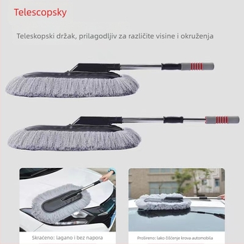 Meljie četka za pranje automobila s teleskopskom drškom od nano vlakana – odvojiva, za čišćenje auta i kućanstva