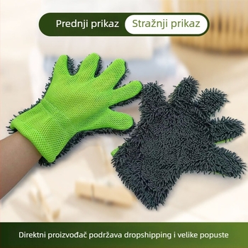 Rukavice za pranje automobila s pet prstiju, ultra-fina vlakna, prozračna mreža, upijaju vodu i otporne na trošenje (Podrijetlo: Hebei)