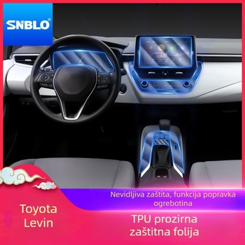 TPU zaštitni film za unutrašnjost za Toyota Levin/Corolla – zaštita središnje konzole, ručice mjenjača i navigacijskog instrument ploče