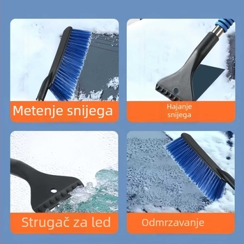 Zimska četka za auto s dugom drškom i dvostrukom glavom