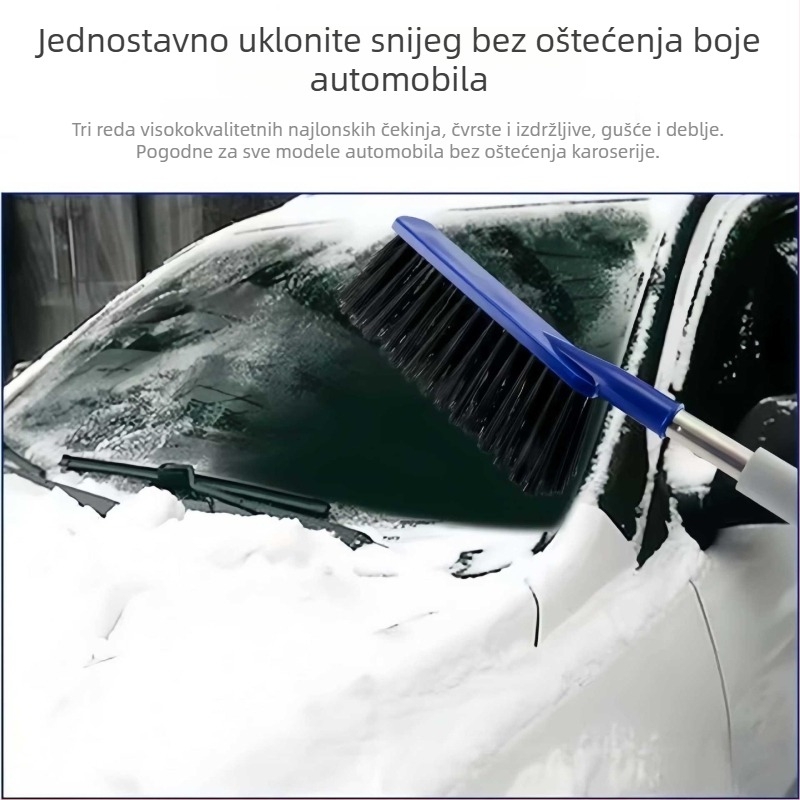 Zimska četka za auto s dugom drškom i dvostrukom glavom