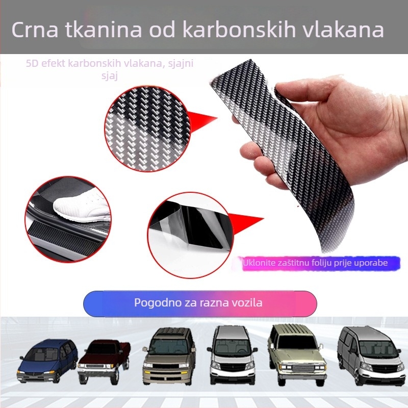 5D karbonski uzorak – zaštitna traka za pragove vrata automobila, zaštita stražnjeg branik i rubova vrata od ogrebotina