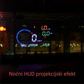 Reflektirajuća folija HUD-a za automobil na vjetrobranskom staklu – visoka razlučivost, smanjuje ghosting, PET film, dimenzije 12×9 cm do 16×12 cm