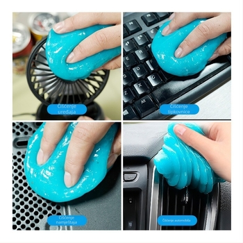 Gel za čišćenje tipkovnice – mekan gel s kristalnom teksturom za uklanjanje prašine iz teško dostupnih kutova, za auto i dom.