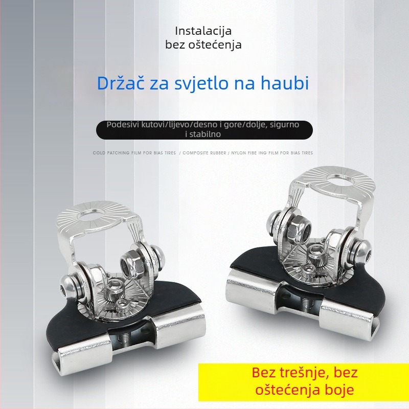 Držač projekcijskog svjetla za haubu automobila, fiksna proširena osnova, željezo, univerzalna kompatibilnost