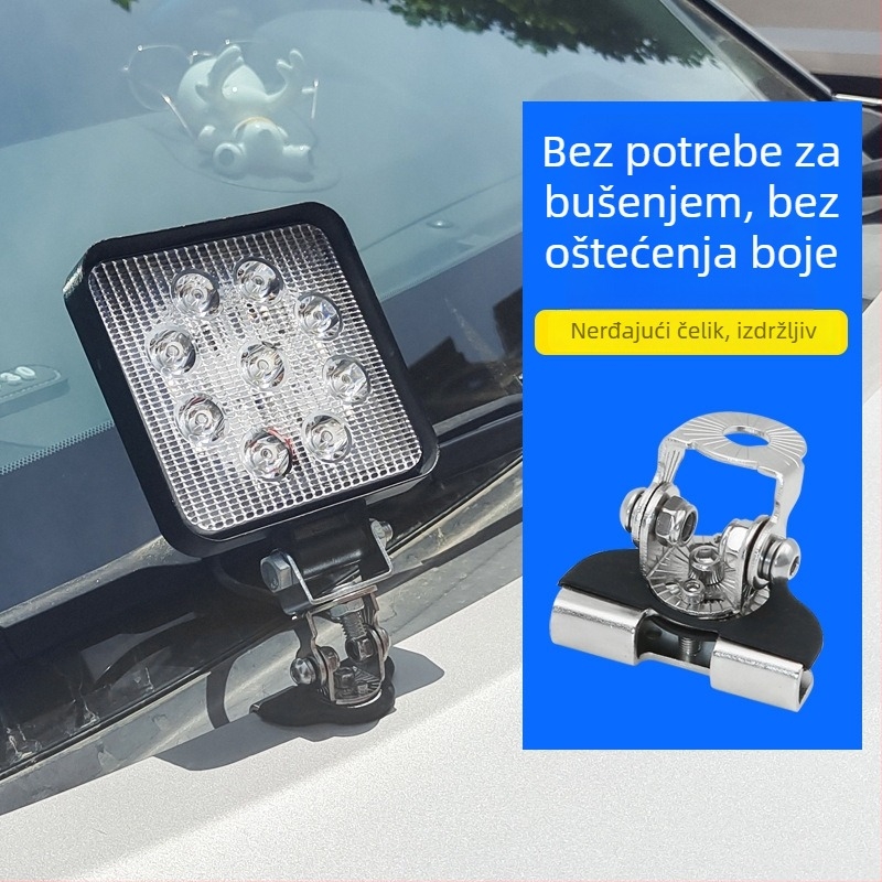 Držač projekcijskog svjetla za haubu automobila, fiksna proširena osnova, željezo, univerzalna kompatibilnost