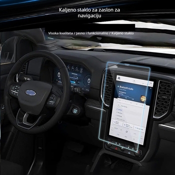 Zaštitna folija od kaljenog stakla za zaslon navigacije u središnjoj konsoli automobila - Materijal: staklo; Ugradnja: statični naljepnice; Dijelovi: središnja konzola