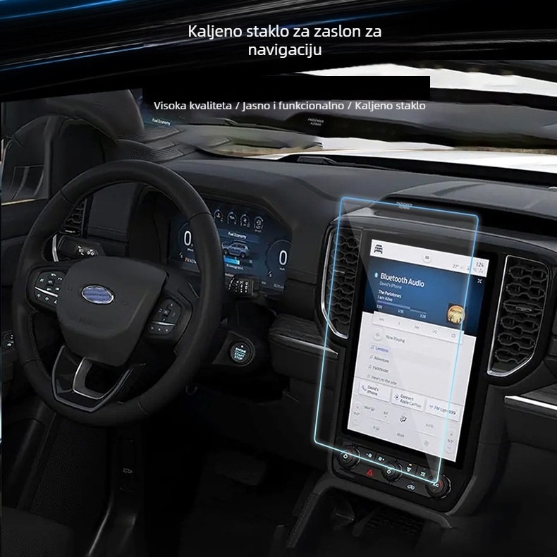 Zaštitna folija od kaljenog stakla za zaslon navigacije u središnjoj konsoli automobila - Materijal: staklo; Ugradnja: statični naljepnice; Dijelovi: središnja konzola