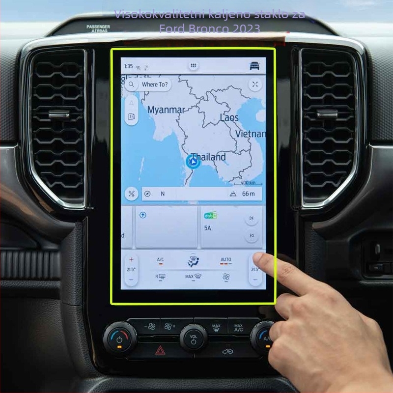 Zaštitna folija od kaljenog stakla za zaslon navigacije u središnjoj konsoli automobila - Materijal: staklo; Ugradnja: statični naljepnice; Dijelovi: središnja konzola