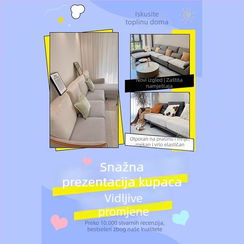 Navlaka za jastuk kauča, poliester, kompatibilno s modularnim kaučima, jednostavan stil, tip navlake