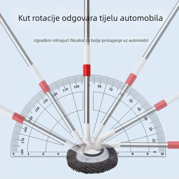 Mop za pranje automobila — chenille, zakrivljena ručka, teleskopska duga ručka, model QJS-JWMHSWG-Z, brend Oka Star