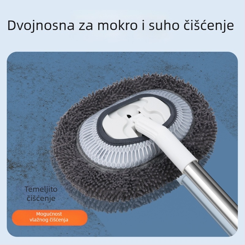 Mop za pranje automobila — chenille, zakrivljena ručka, teleskopska duga ručka, model QJS-JWMHSWG-Z, brend Oka Star