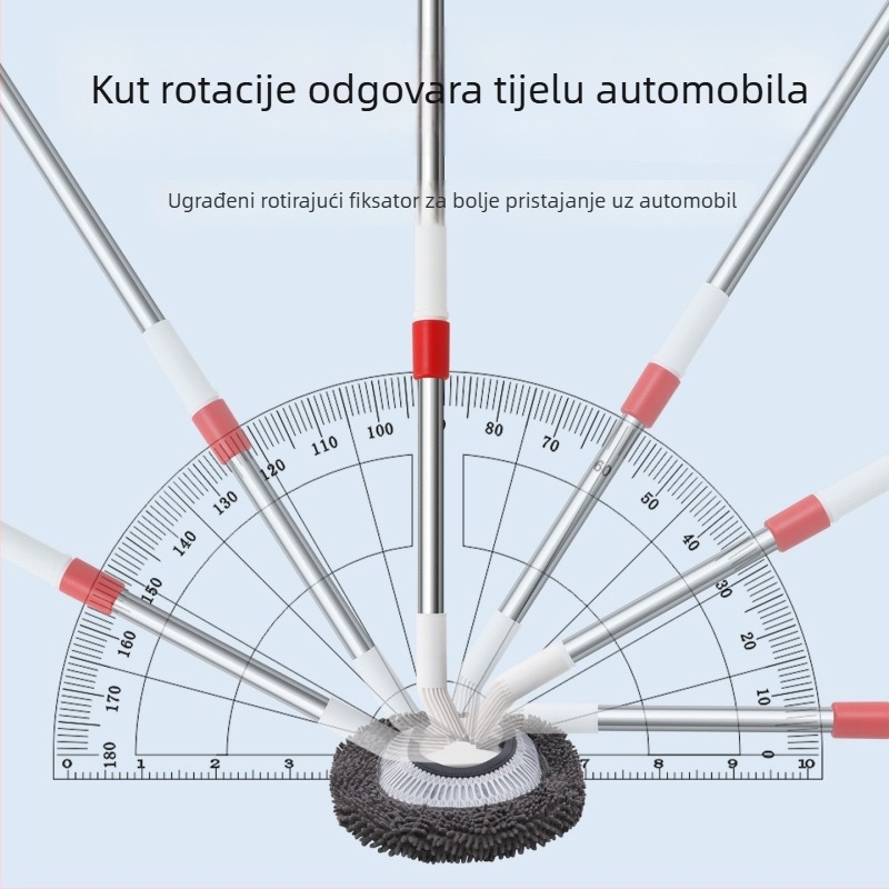 Mop za pranje automobila — chenille, zakrivljena ručka, teleskopska duga ručka, model QJS-JWMHSWG-Z, brend Oka Star