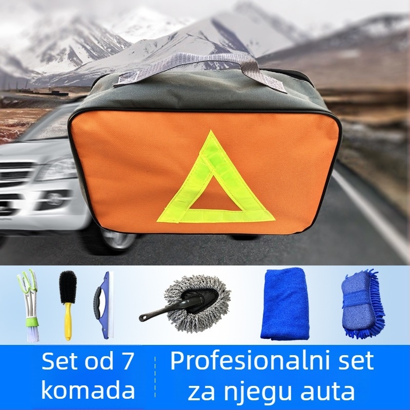 CHISHAN 7-dijelni set za pranje auta: četke, blok spužve, strugači, ručnici i torba (Oxford tkanina)