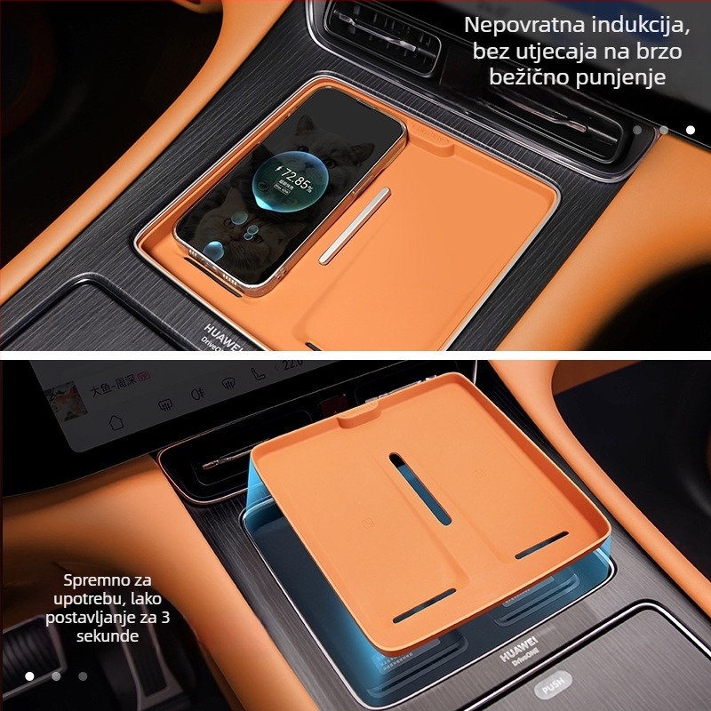 Silikonska podloga za bežično punjenje za središnju konzolu – antisklizna, dodatak unutarnjoj dekoraciji, marka Cool car