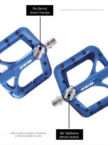 Planinski pedali Jingye M996 s nylonnim ležajevima, široka površina, protuklizni dizajn za spust