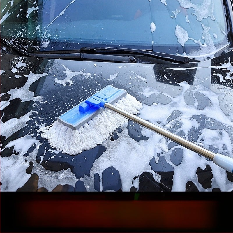 Mop za pranje automobila od vlakana, dvodijelni teleskopni držač, četka za uklanjanje prašine, alat za čišćenje