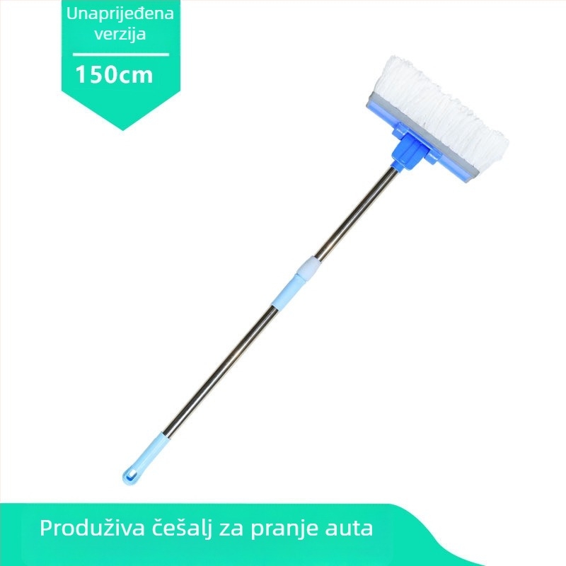 Mop za pranje automobila od vlakana, dvodijelni teleskopni držač, četka za uklanjanje prašine, alat za čišćenje