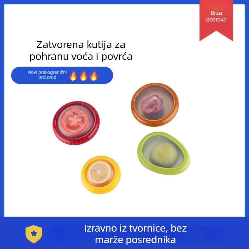 Kutija za očuvanje svježine voća sa silikonskom folijom za kriške limuna — zatvoreno skladištenje u hladnjaku, kapacitet ispod 300 ml, jednoslojna, očuvanje topline