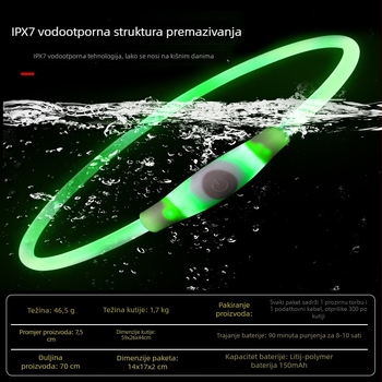 LED svjetleći kaiš za pse s prilagodljivim logotipom, marka Miner, plast, opća upotreba, jednostavan stil