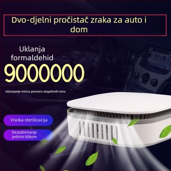 Pročistač zraka za kućnu i automobilsku upotrebu s negativnim ionima za uklanjanje formaldehida, 51-150 m3/h, USB napajanje, pokrivenost 11-20 m²