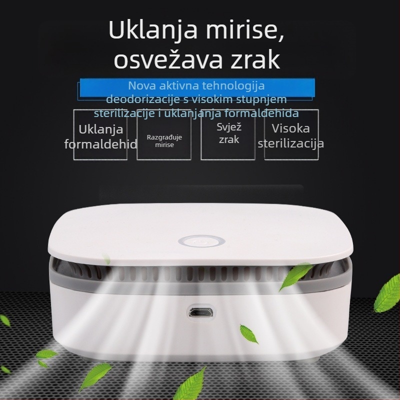 Pročistač zraka za kućnu i automobilsku upotrebu s negativnim ionima za uklanjanje formaldehida, 51-150 m3/h, USB napajanje, pokrivenost 11-20 m²