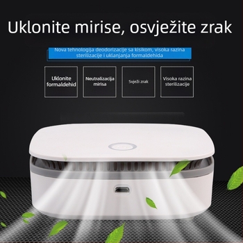 Pročistač zraka s negativnim ionima i ozonom za auto i dom | USB napajanje, buka 36–45 dB, protok zraka 50 m³/h, pogodno za 11–20 m²