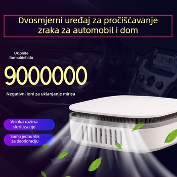 Pročistač zraka s negativnim ionima i ozonom za auto i dom | USB napajanje, buka 36–45 dB, protok zraka 50 m³/h, pogodno za 11–20 m²