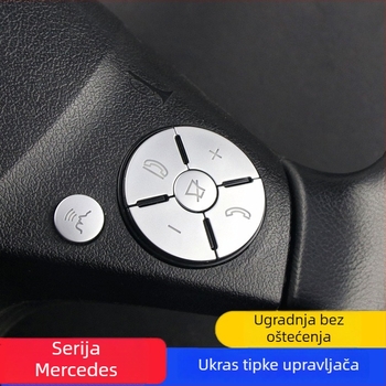Naljepnica za tipku volana za Mercedes-Benz staru S-klasu i R-klasu, ABS materijal, bez prilagodbe, bez logotipa