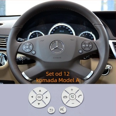 Naljepnica za tipku volana za Mercedes-Benz staru S-klasu i R-klasu, ABS materijal, bez prilagodbe, bez logotipa