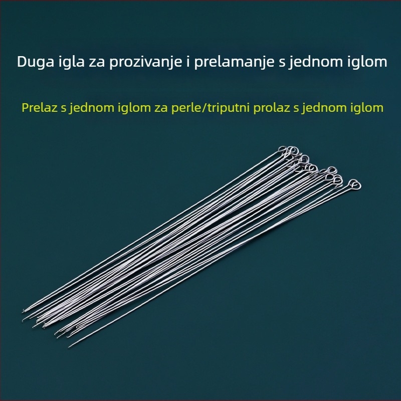 Igla za navlačenje perli — ručno izrađena, ultra tanka, poseban alat za navlačenje i prodiranje perli, lagan dizajn, pakiranje 1 kom, težina oko 0,7 g