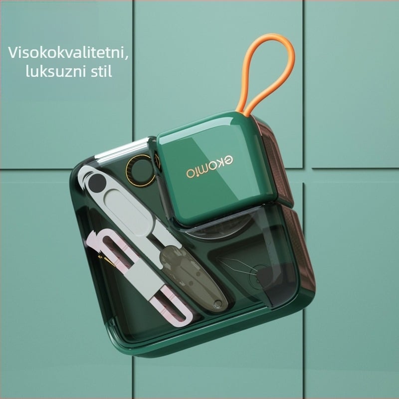 Plastična kutija za šivanje, lagani luksuz, prijenosni mini spremnik za pohranu šivaćih potrepština, 75 komada