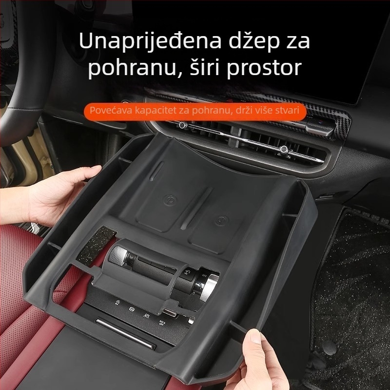 Silikonska podloga za bežično punjenje u središnjoj konzoli s kutijom za pohranu – protuklizni unutarnji dodatak (Wtx-012)