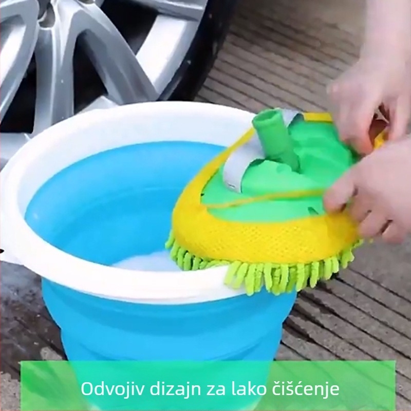 Huijia Trostruki teleskopski mop za pranje automobila s chenilleom – konstrukcija od legure i nehrđajućeg čelika