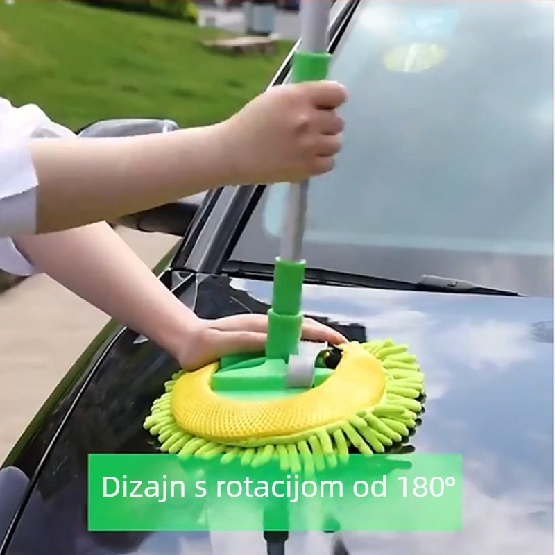 Huijia Trostruki teleskopski mop za pranje automobila s chenilleom – konstrukcija od legure i nehrđajućeg čelika