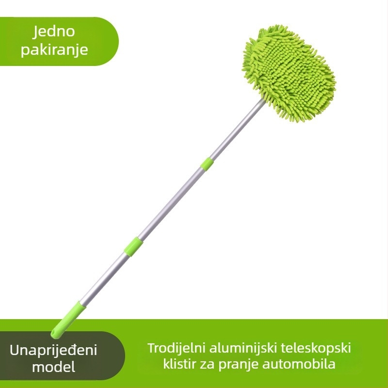 Huijia Trostruki teleskopski mop za pranje automobila s chenilleom – konstrukcija od legure i nehrđajućeg čelika