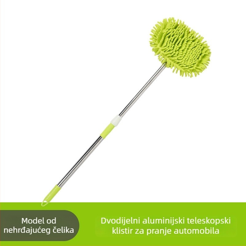 Huijia Trostruki teleskopski mop za pranje automobila s chenilleom – konstrukcija od legure i nehrđajućeg čelika