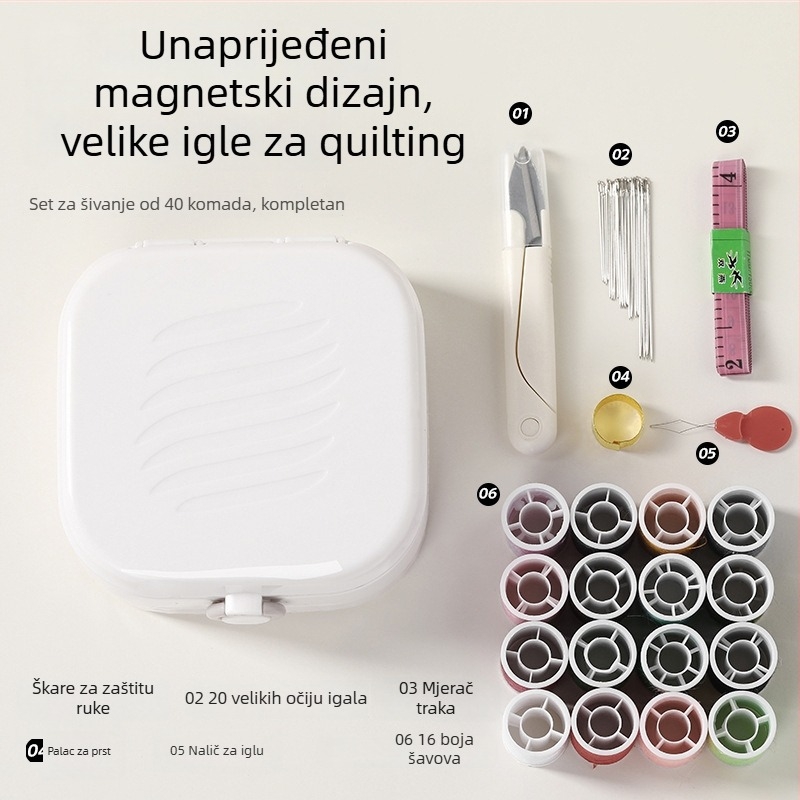 Šiva kutija, prenosni džepni stil, plastična konstrukcija, set od 100 komada, 265 g
