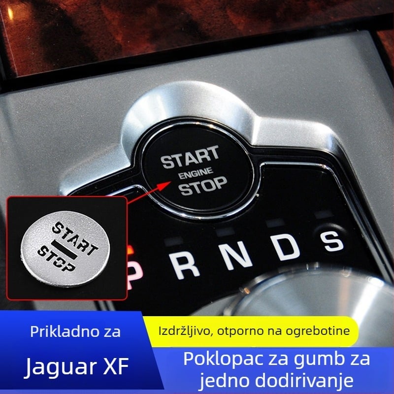 Dekorativna pločica za paljenje Jaguar XF (20082015)  aluminijska legura, model Jaguar, naljepnica za start s jednim gumbom