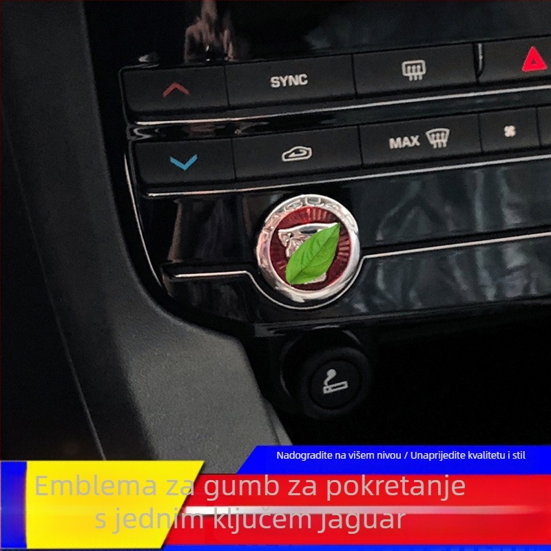 Poklopac gumba za paljenje Jaguara s motivom leopardove glave - cinkova legura + ABS, kompatibilan XFL/F-PACE/XEL
