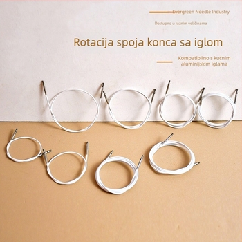 Pribor za kružne igle za pletenje s odvojivim prstenom, 360° rotirajući čelični spoj, univerzalno za aluminijske igle