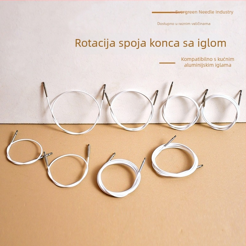 Pribor za kružne igle za pletenje s odvojivim prstenom, 360° rotirajući čelični spoj, univerzalno za aluminijske igle
