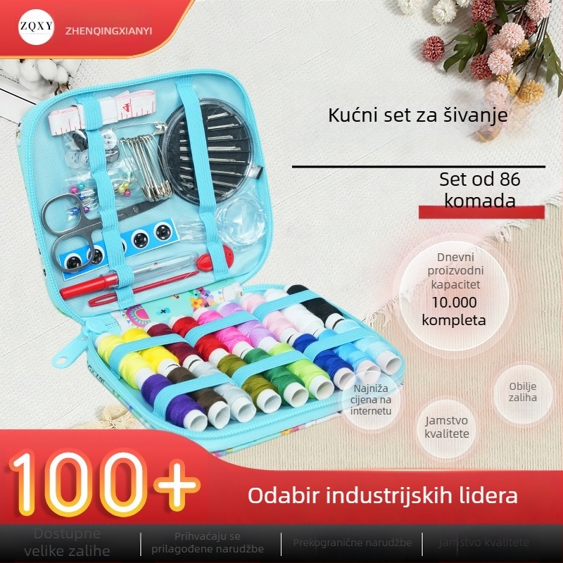 Set za šivanje, 86 komada, prijenosno, Love and Thread, kutija 150 komada