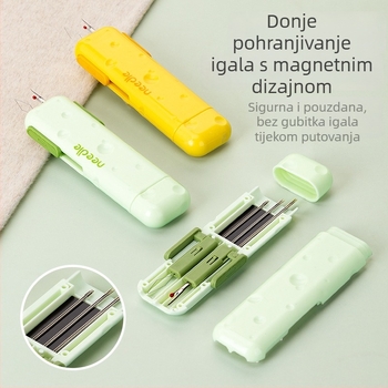 Prijenosni višenamjenski alat za navlačenje igle, s magnetskom kutijom za igle, ABS, 300 komada u kutiji, minimalistički dizajn