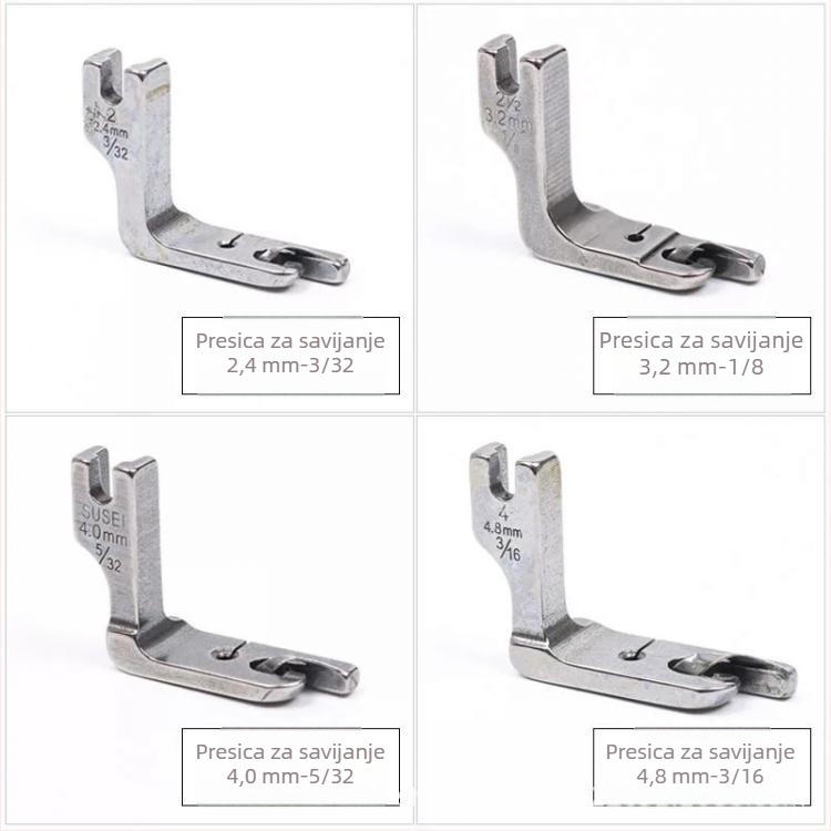 Set potka za industrijske šivaće strojeve: rolani rub, rubni preklop, šav za rukave — 200 kom, 0,02 kg