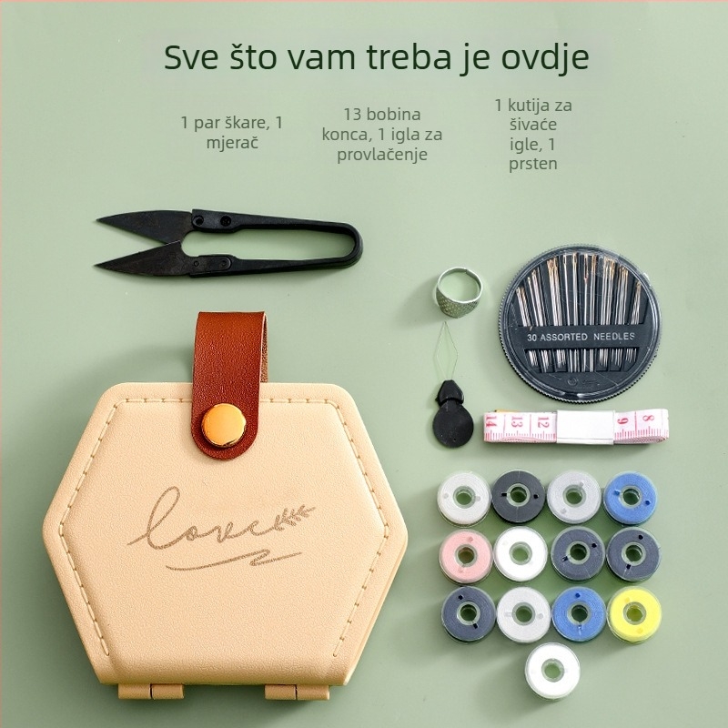 Prenosni džepni set za šivanje, serija omotavanja igala, plastični materijal, 60 komada, lagani luksuzni stil