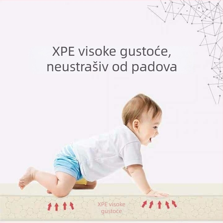 Debeli dječji tapis za puzanje, sklopiva pjenasta podloga za dnevni boravak, bez mirisa, geometrijski uzorak