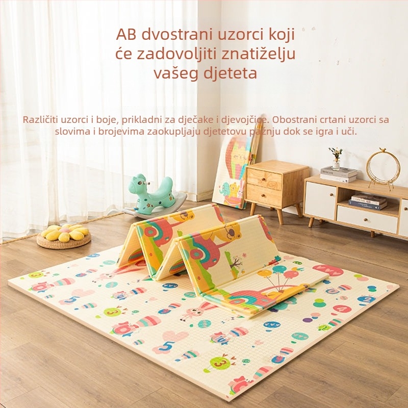 Debeli dječji tapis za puzanje, sklopiva pjenasta podloga za dnevni boravak, bez mirisa, geometrijski uzorak