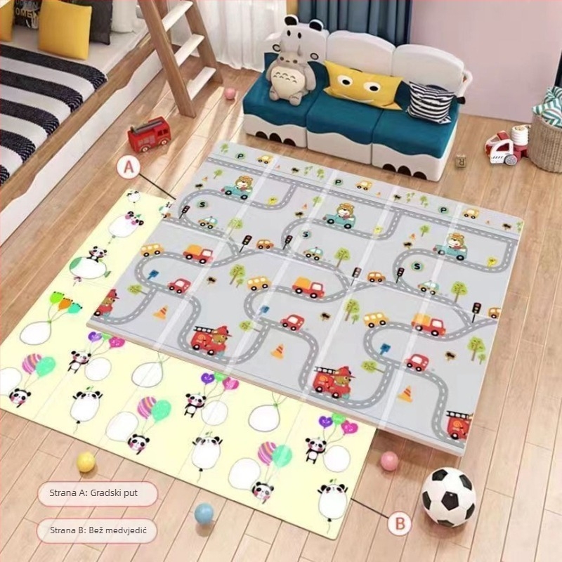 Debeli dječji tapis za puzanje, sklopiva pjenasta podloga za dnevni boravak, bez mirisa, geometrijski uzorak