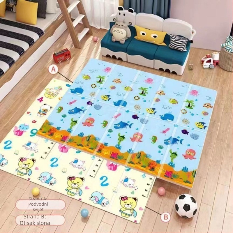 Debeli dječji tapis za puzanje, sklopiva pjenasta podloga za dnevni boravak, bez mirisa, geometrijski uzorak